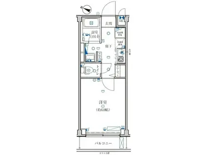 GRACE HILLS横浜(1K/2階)の間取り写真