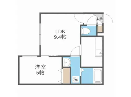 ノース LIFE新道東(1LDK/2階)の間取り写真