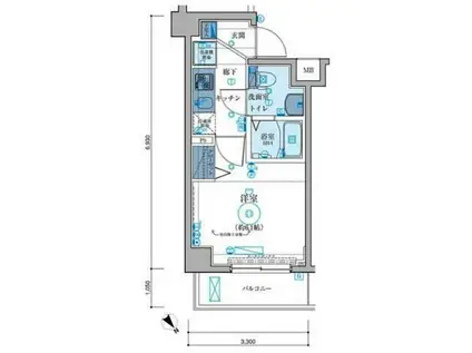 リヴシティ東池袋(1K/3階)の間取り写真