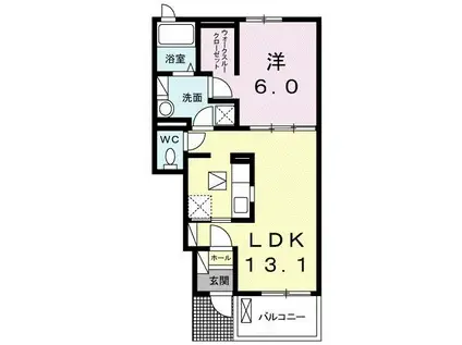 ケイアイランドA(1LDK/1階)の間取り写真