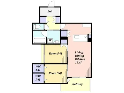 エクレット西品川(2LDK/2階)の間取り写真