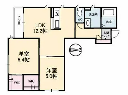 ロイヤルハイツ平田(2LDK/2階)の間取り写真