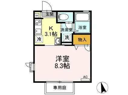 メゾン・セティ IV棟(1K/1階)の間取り写真