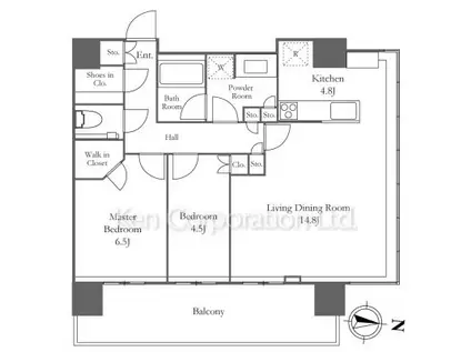 THE YOKOHAMA FRONT TOWER(2LDK/19階)の間取り写真
