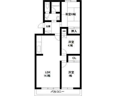 グラシア新前橋(3LDK/3階)の間取り写真