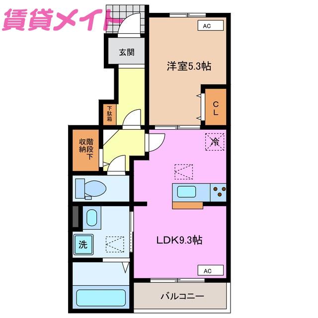 S・COURT(1LDK/1階)の間取り写真