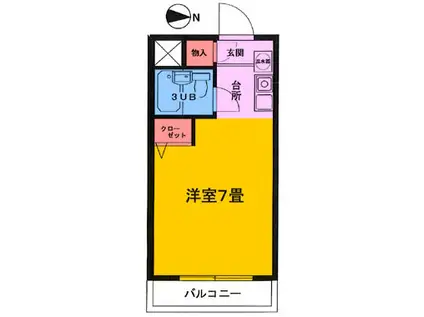 ハイツ雅(1K/3階)の間取り写真