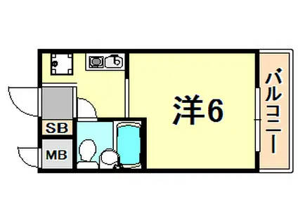 ライオンズマンション三宮(ワンルーム/11階)の間取り写真