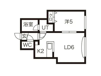 クレインコートI(1DK/2階)の間取り写真