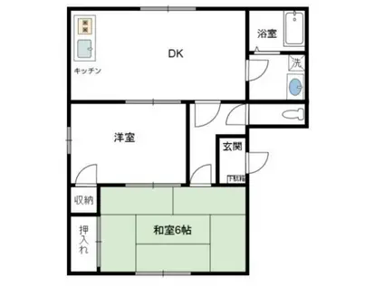 フレグランス三州 A棟(2DK/1階)の間取り写真