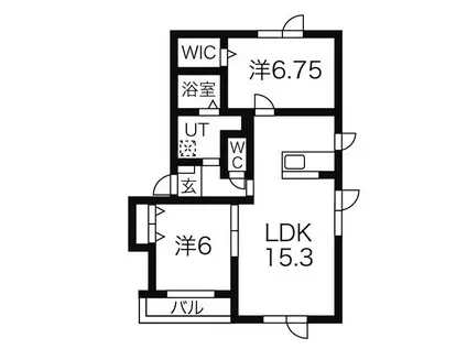 エスポアールA(2LDK/2階)の間取り写真