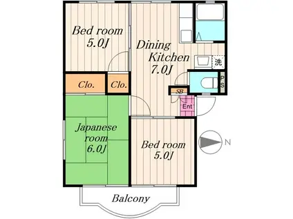 アネックスIII(3DK/2階)の間取り写真
