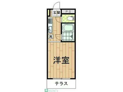 コアクレスト下新城(1K/2階)の間取り写真