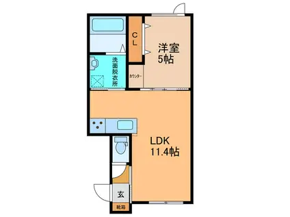 SFIDA(1LDK/1階)の間取り写真