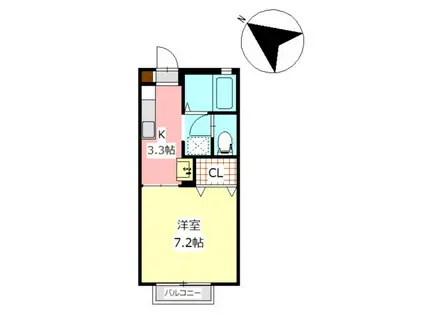 シャトーY (1K/2階)の間取り写真