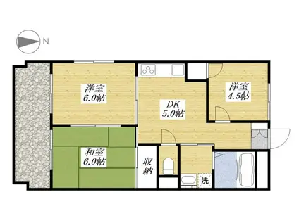 マンション吉樹(3DK/2階)の間取り写真
