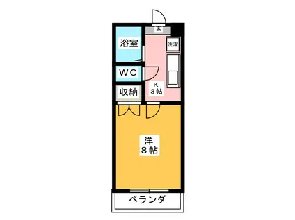 プラザブライトンA(1K/2階)の間取り写真