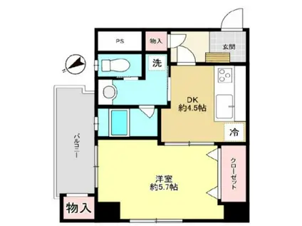 メイゾン南千住(1DK/5階)の間取り写真