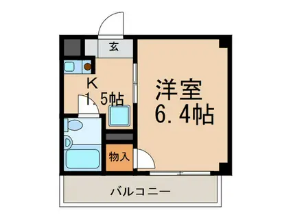 クレアール南六甲(1K/3階)の間取り写真