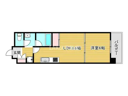 S-FORT桜川(1LDK/2階)の間取り写真