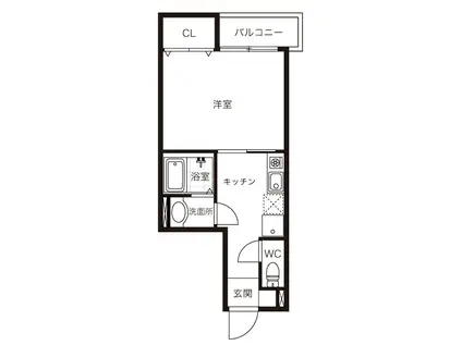 DELCCS大森(1K/4階)の間取り写真