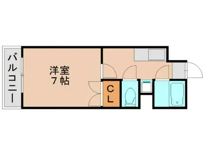 パークコート箱崎2(1K/4階)の間取り写真