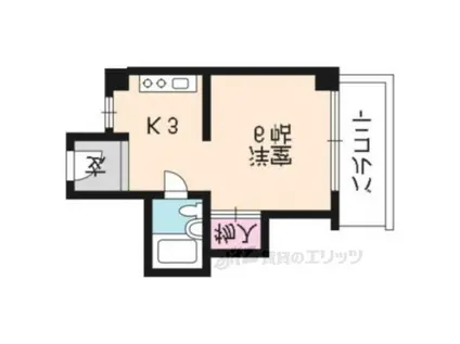 ハイツホワイトリバー(1K/3階)の間取り写真