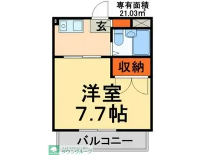 メゾン・ド・ココット(1K/1階)の間取り写真