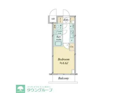 ドゥーエ新横浜(1K/7階)の間取り写真