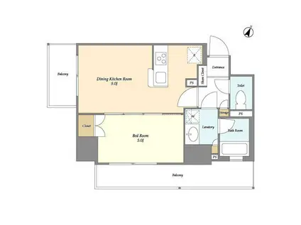 BPRレジデンス蕨(1LDK/4階)の間取り写真