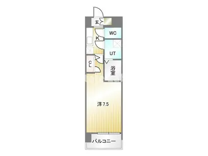 レジュールアッシュ神戸湊川公園(1K/8階)の間取り写真