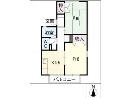 セジュールコスモス A棟(2K/2階)の間取り写真