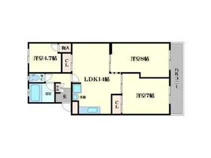 メゾン千里山(3LDK/2階)の間取り写真