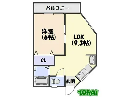 さわやかHLC(1LDK/1階)の間取り写真