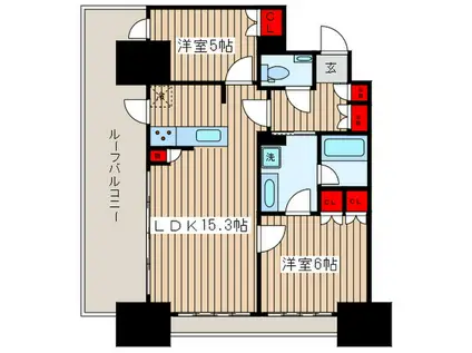 プラウドタワー東池袋(2LDK/8階)の間取り写真