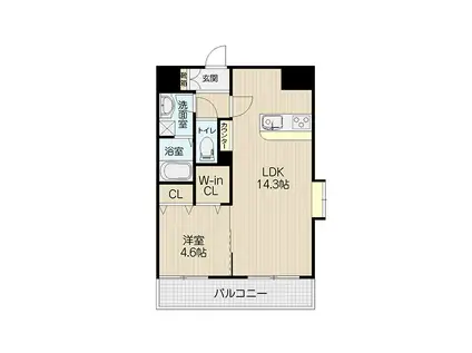 GRANDIA白川公園(1LDK/11階)の間取り写真