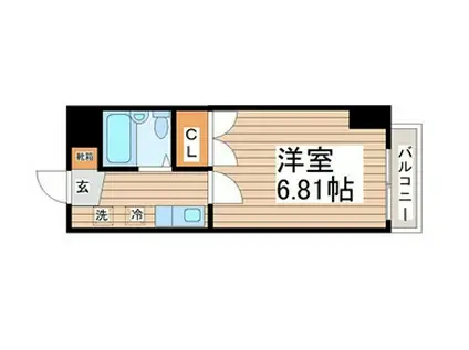 エミリービル卸町(1K/2階)の間取り写真