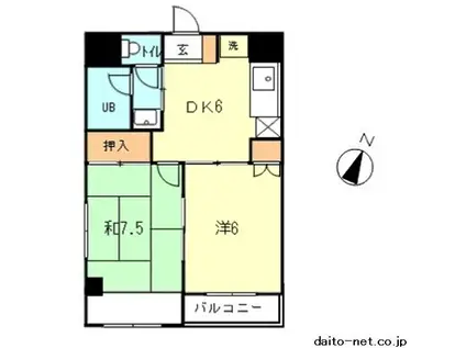 シークエンスヒルズ(2DK/2階)の間取り写真