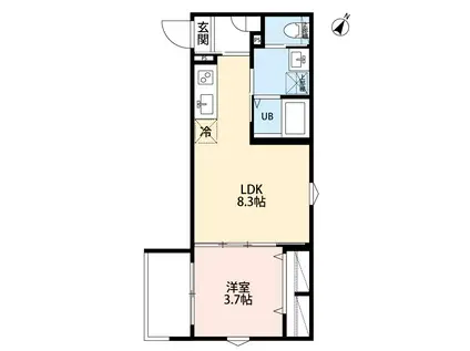 ROBOT HOME 東所沢Vロボットホームヒガシトコロザワファイブ(1LDK/3階)の間取り写真
