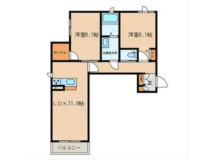 トミーガーデン(2LDK/2階)の間取り写真