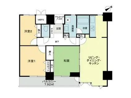 ライオンズプラザ大宮(3LDK/3階)の間取り写真