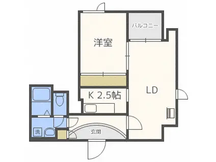 アムスアベニュー24(1LDK/4階)の間取り写真