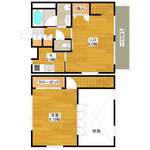オークベッツ(1LDK/1階)の間取り写真