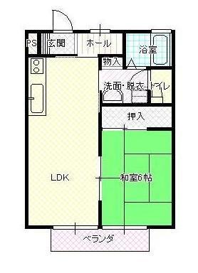 フレグランスヴェール(1LDK/2階)の間取り写真
