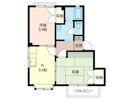 トップハイツ(2K/2階)の間取り写真