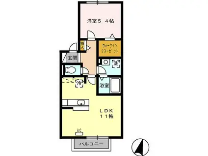 パークハウス加藤(1LDK/2階)の間取り写真