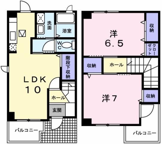 セレーノ城北(2LDK/1階)の間取り写真