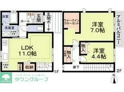 J COURT(2LDK/1階)の間取り写真