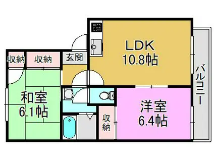 VERDEPALLAZO箕輪(2LDK/1階)の間取り写真