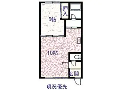 メゾン杉村(1LDK/2階)の間取り写真